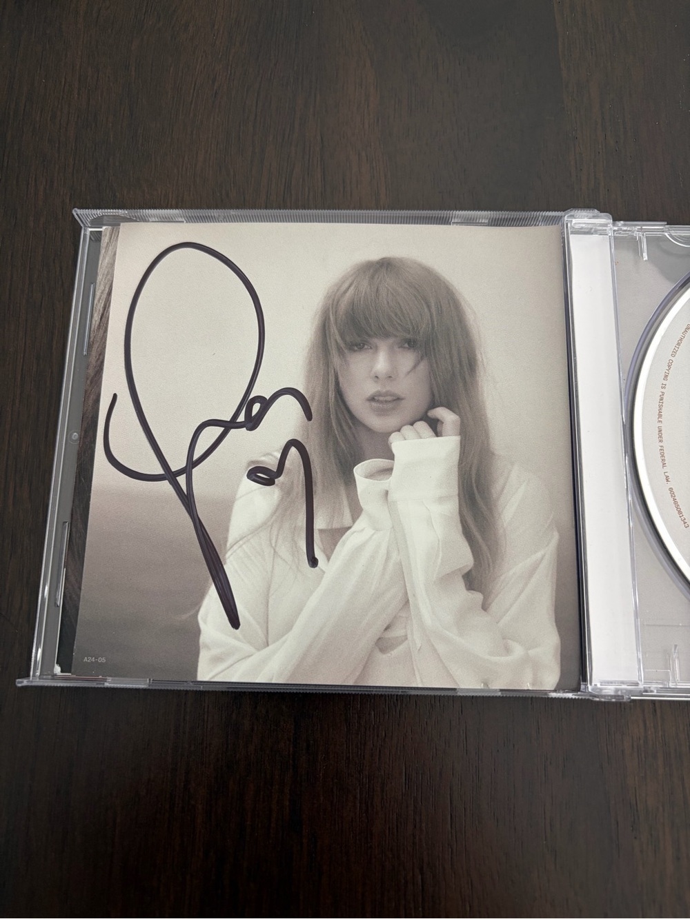 Taylor Swift Signed Tortured Poets Department CD with heart